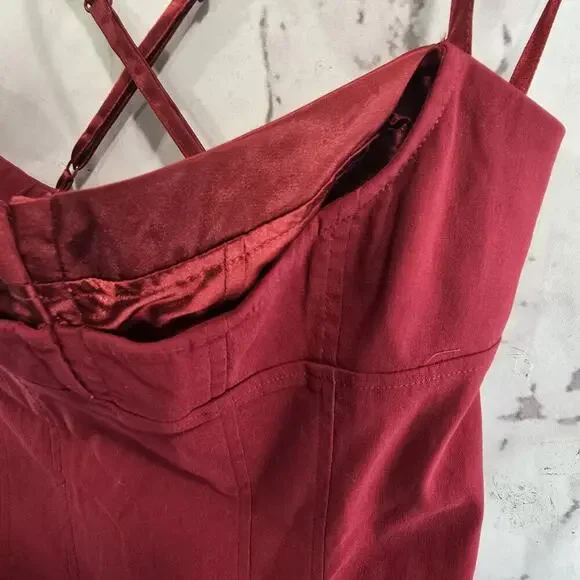 Vintage Dress Womens Medium Y2K Red Ombre Whimsy Witchy Bra Babydoll Corset Slip - Picture 11 of 12